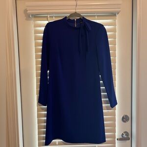 Andrew Marc Royal Blue Long Sleeve Dress with bow, size 8